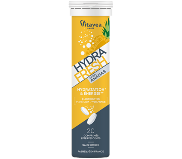 Hydra Fresh saveur ananas Vitavea - tube de 20 comprimés effervescents