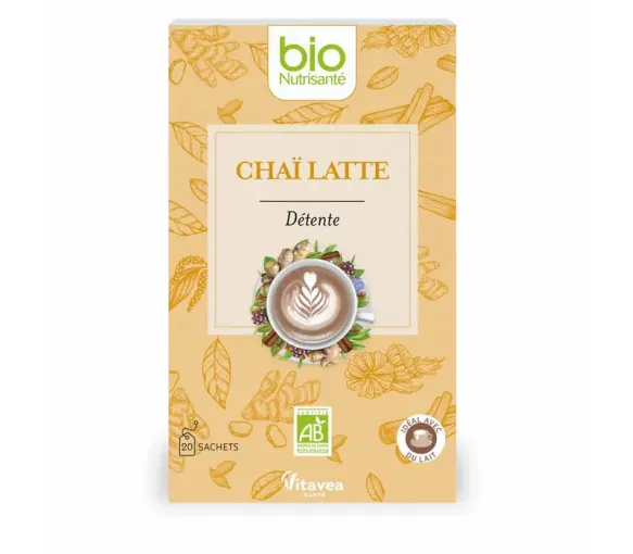 Thé noir chaï latte bio Nutrisanté - boîte de 20 sachets