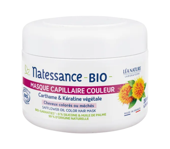 Masque capillaire couleur bio Natessance - pot de 200ml