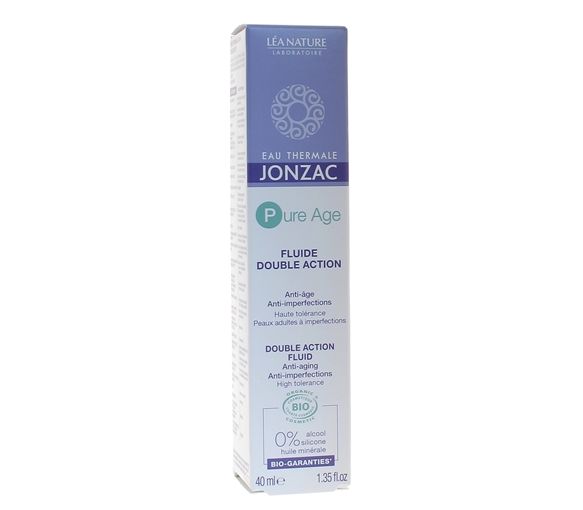 Pure Age Fluide double action anti-âge/anti-imperfections bio Eau thermale Jonzac - tube de 40ml