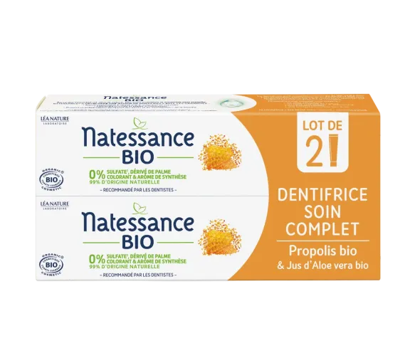 Dentifrice soin complet bio Natessance - lot de 2 tubes de 75 ml - image 1