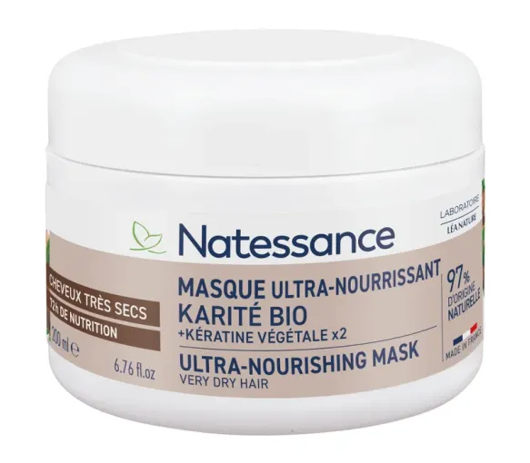Masque capillaire ultra-nourrissant cheveux très secs Natessance - pot de 200ml - image 1