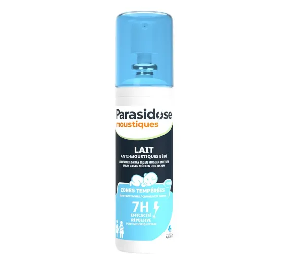 Lait anti-moustiques bébé zones tempérées Parasidose - spray de 100 ml - image 2