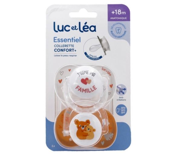 Essentiel sucette +18 mois Luc et Léa - lot de 2 sucettes