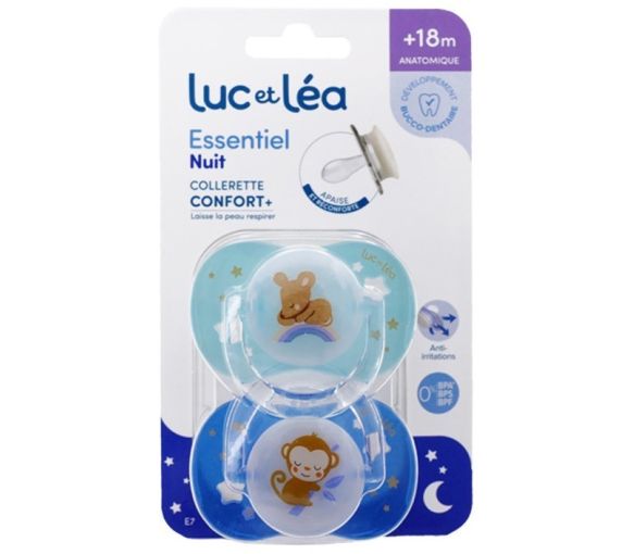 Essentiel sucette nuit +18 mois Luc et Léa - lot de 2 sucettes