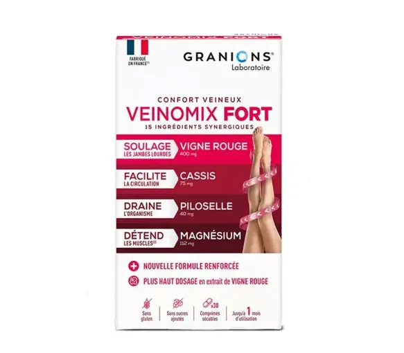 Veinomix fort confort veineux Granions - boite de 30 comprimés