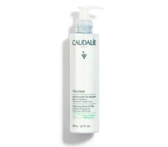 Lait d'amande démaquillant Vinoclean Caudalie - flacon pompe de 200 ml
