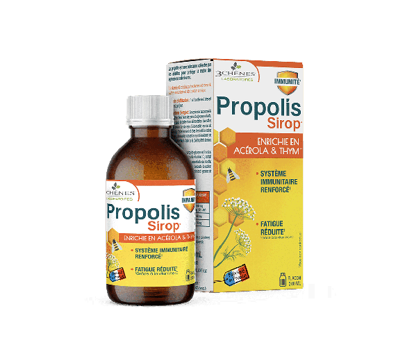 Propolis Sirop Bien-Être & Protection Respiratoire Les 3 Chênes - flacon de 200 ml