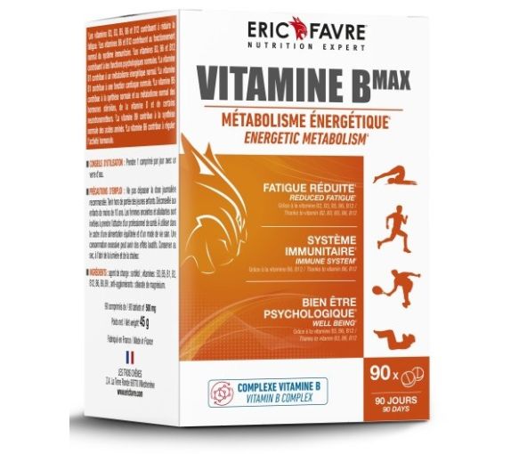 Vitamine Bmax métabolisme énergétique Eric Favre - boite de 90 gélules