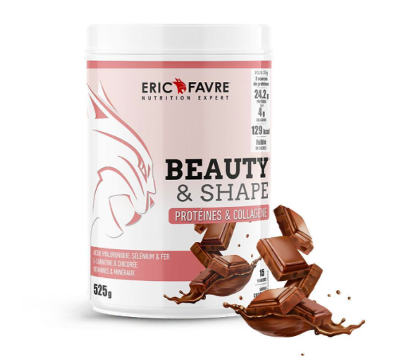 Beauty&shape protéines et collagène saveur chocolat Eric Favre - pot de 525g - image 1