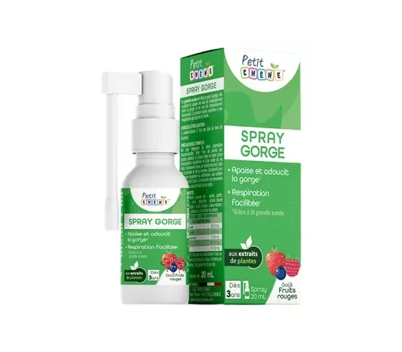 Petit Chêne Spray gorge goût fruits rouges Les 3 Chênes - spray de 20ml