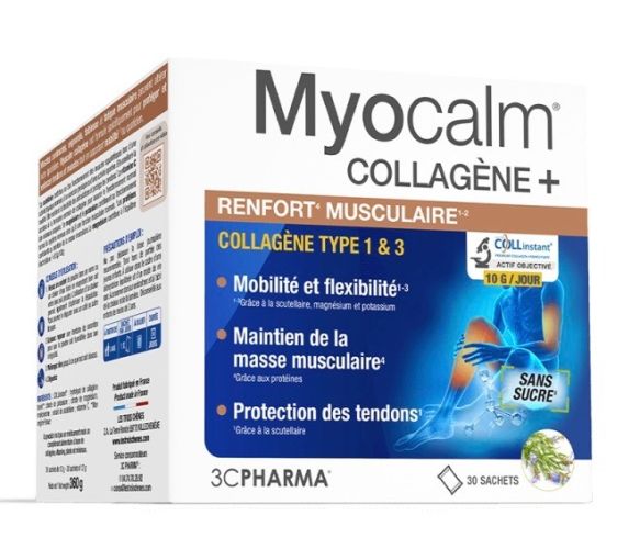 Myocalm collagène+ Renfort musculaire 3C Pharma - boîte de 30 sachets