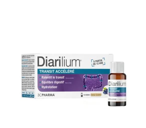 Diarilium transit accéléré saveur caramel 3C Pharma - boite de 10 monodoses