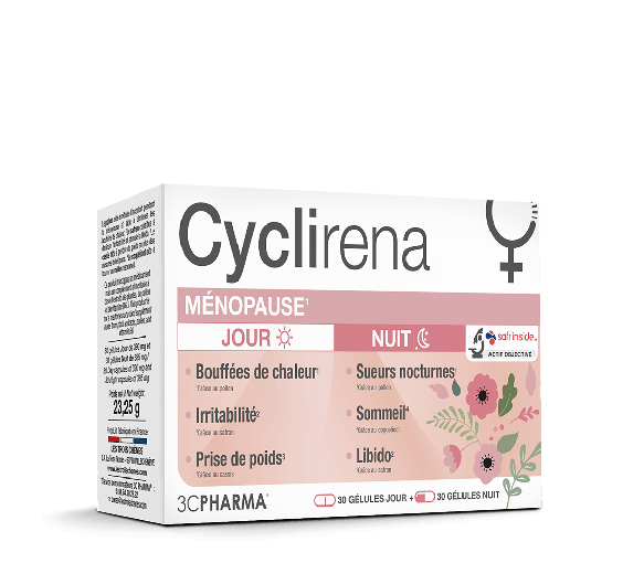 Cyclirena ménopause jour et nuit 3C Pharma - boite de 30 gélules