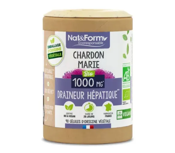 Chardon marie bio Nat&Form - boite de 90 gélules