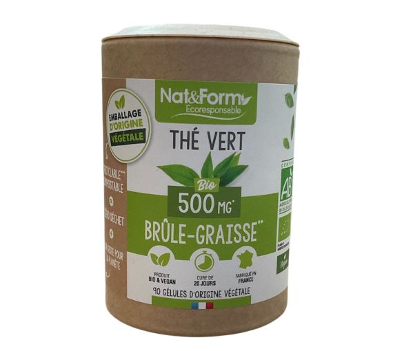 Thé vert bio Nat&Form - pot de 90 gélules