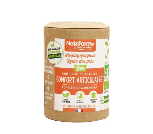 Confort articulaire Harpagophytum/Reine des près bio Nat&Form - boîte de 120 gélules végétales - image 1