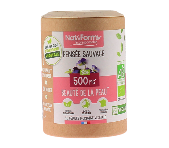 Pensée sauvage bio Beauté de la peau Nat&Form - pot de 90 gélules - image 1