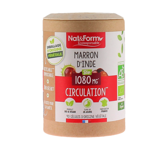Marron d'Inde bio Circulation Nat&Form - pot de 90 gélules - image 1