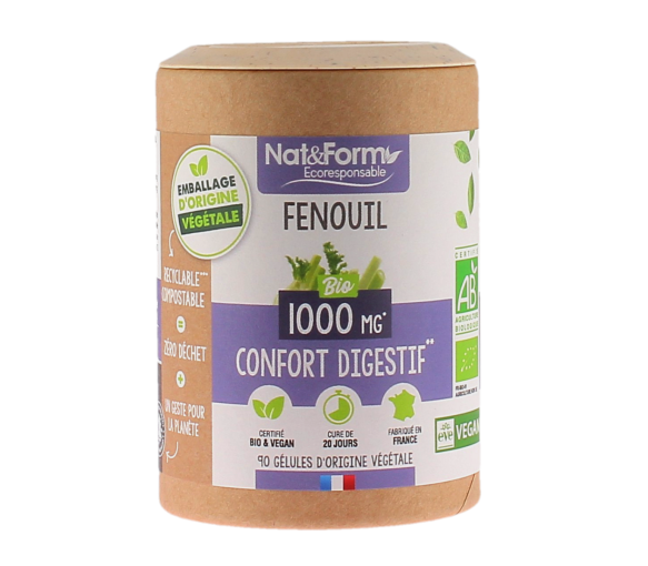 Fenouil bio Confort digestif Nat&Form - pot de 90 gélules - image 1