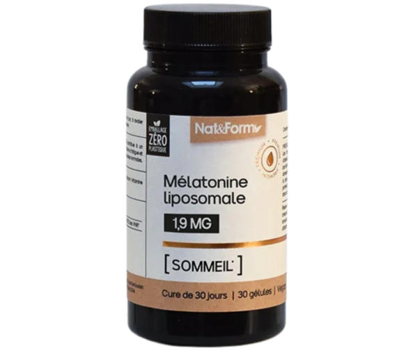 Mélatonine liposomale 1,9mg sommeil Nat&Form - pot de 30 gélules - image 1