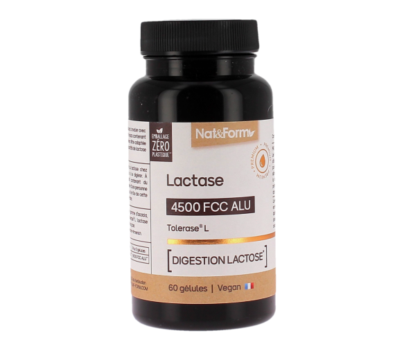 Lactase tolérase L 4500 fcc alu Nat&form - pot de 60 gélules - image 1