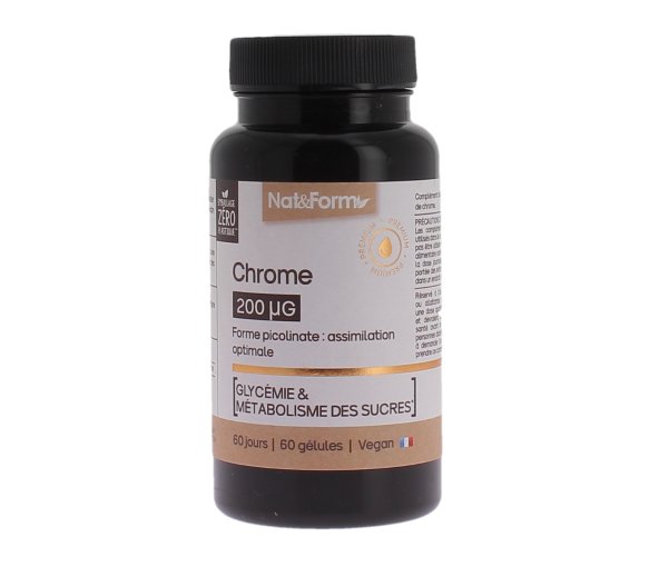 Chrome picolinate 200 g Nat&form - pot de 60 gélules - image 1