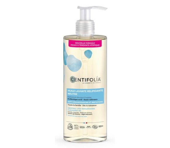 Huile lavante relipidante neutre bio Centifolia - flacon-pompe de 500ml