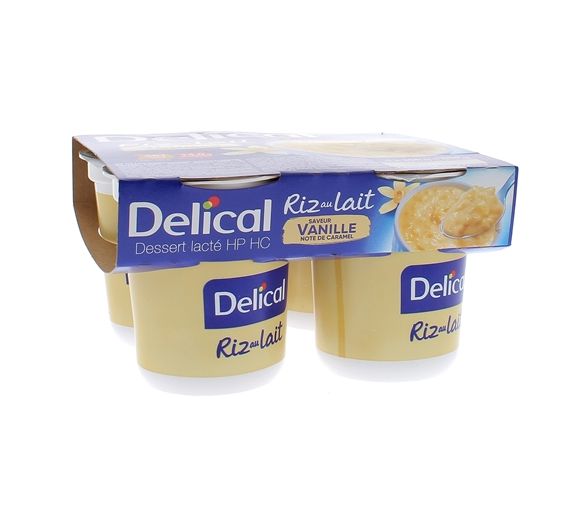 Delical riz au lait HP/HC saveur vanille caramel - 4 pots de 200g
