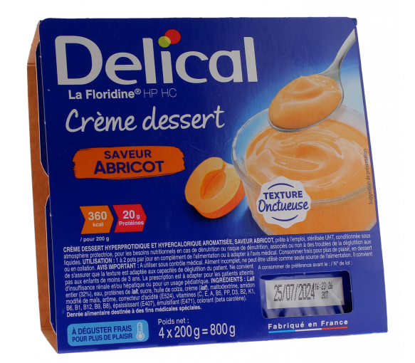Delical Crème dessert HP/HC La Floridine saveur abricot - 4 pots de 200g - image 1