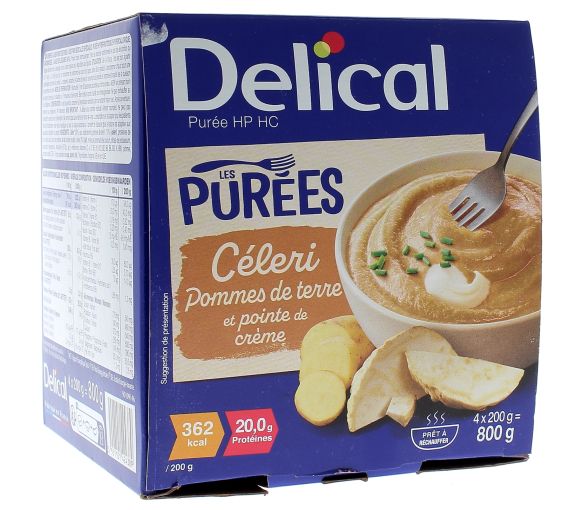 Delical Purée HP/HC céleri pommes de terre et pointe de crème - 4 bols de 200ml - image 1