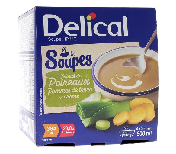 Delical Soupe HP/HC Velouté de poireaux, pommes de terre et crème - 4 bols de 200ml - image 1