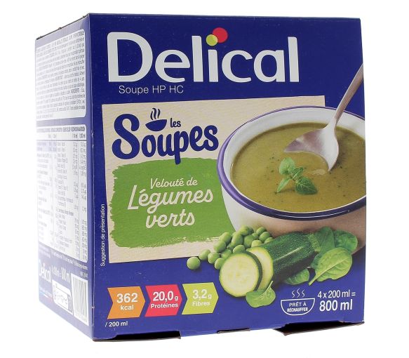 Delical Soupe HP/HC Velouté de légumes verts - 4 bols de 200ml - image 1