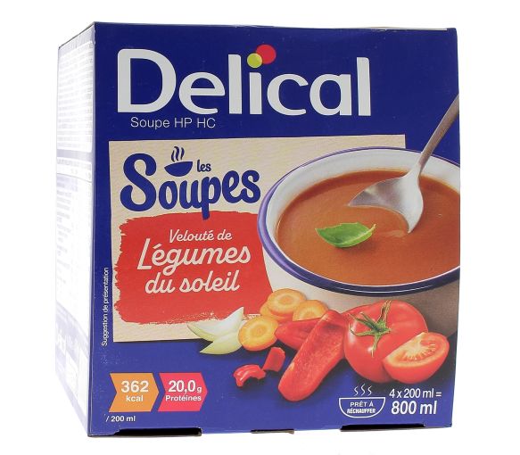 Delical Soupe HP/HC Velouté de légumes du soleil - 4 bols de 200ml - image 1