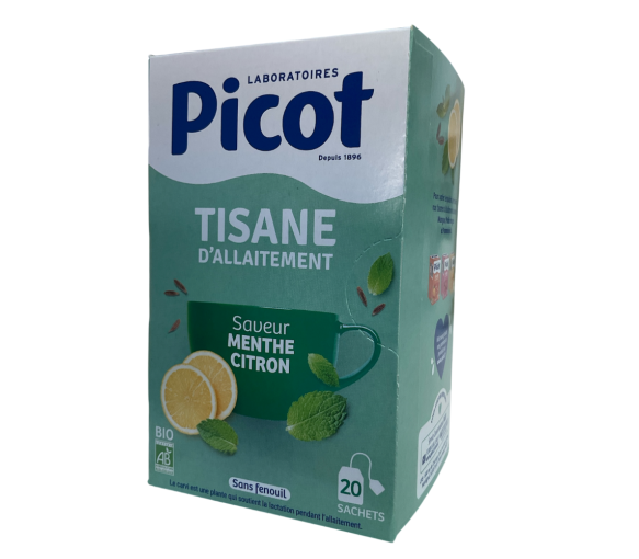 Tisane d'allaitement saveur menthe citron Picot - boite de 20 sachets