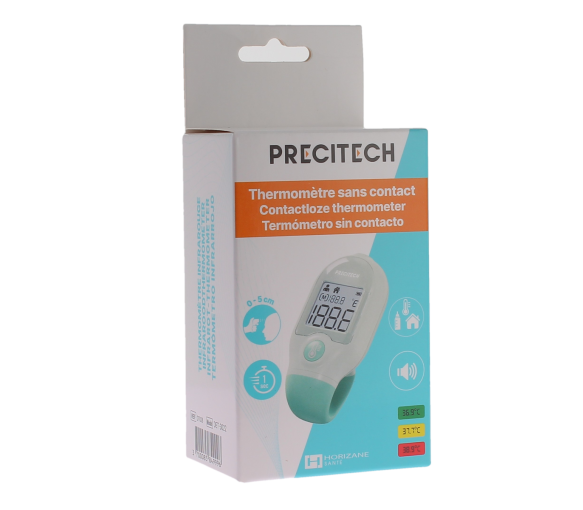 Precitech mini thermomètre vert sans contact Horizane - boite d'un thermomètre - image 1