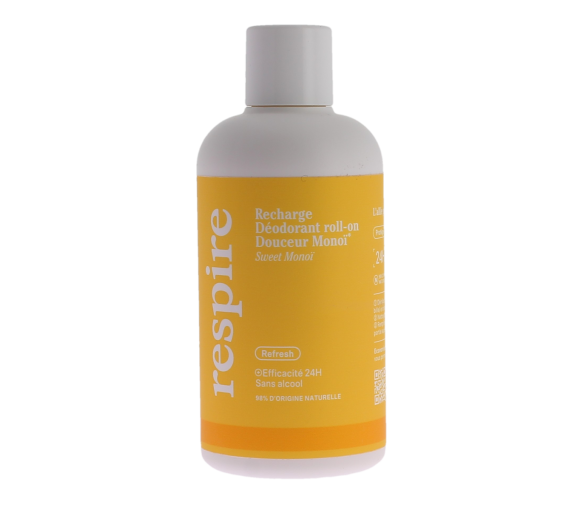 Recharge déodorant roll-on douceur monoï efficacité 24h Respire - image 1