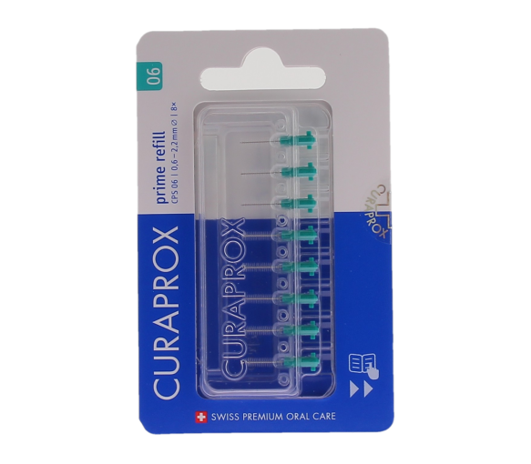 Recharge brossettes interdentaires prime refill taille 06 Curaprox - boite de 8 recharges - image 1