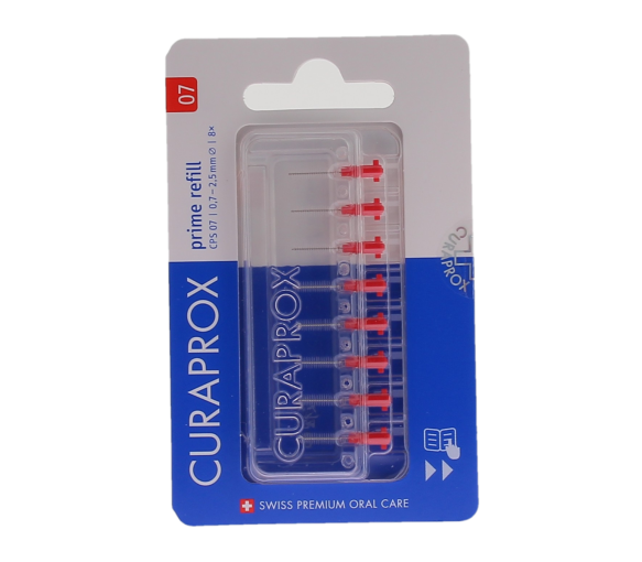 Recharge brossettes interdentaires prime refill taille 07 Curaprox - boite de 8 recharges - image 1