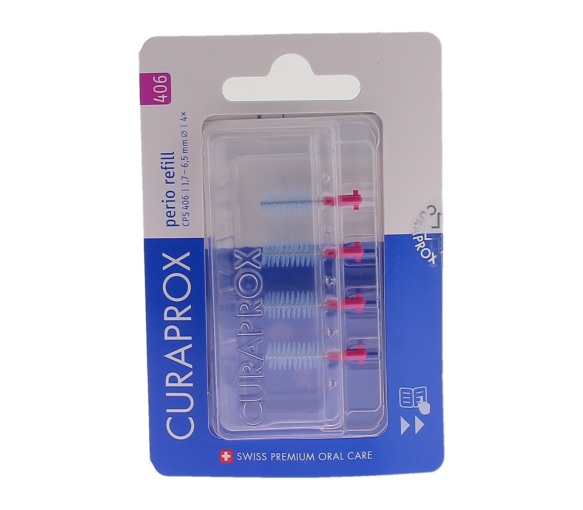 Recharge brossettes interdentaires perio refill taille 406 Curaprox - boite de 4 recharges - image 1