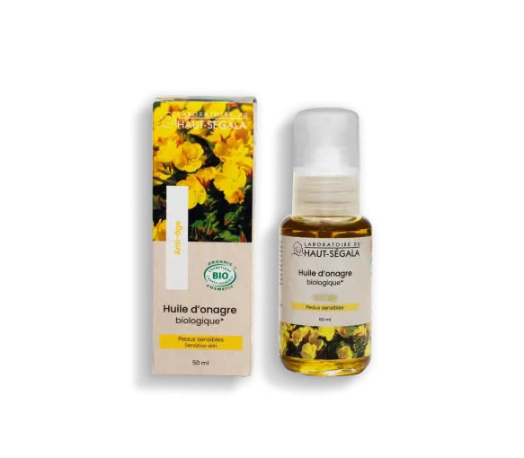 Huile d'onagre bio anti-âge Laboratoire Haut-Ségala - flacon-pompe de 50ml - image 1