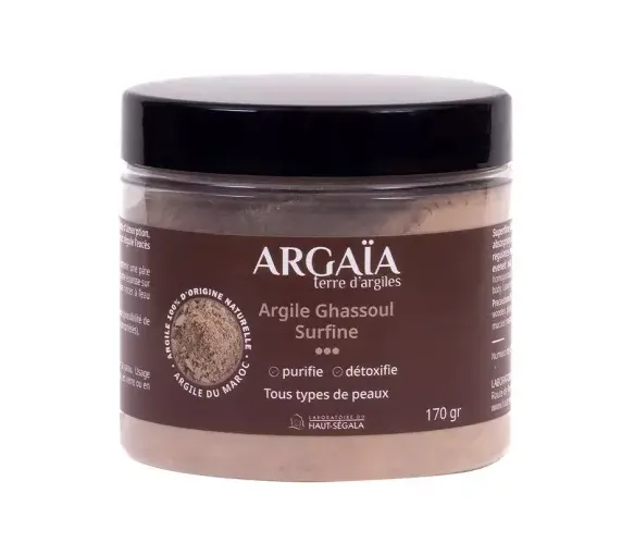 Argaïa argile ghassoul surfine Haut-Ségala - pot de 170g