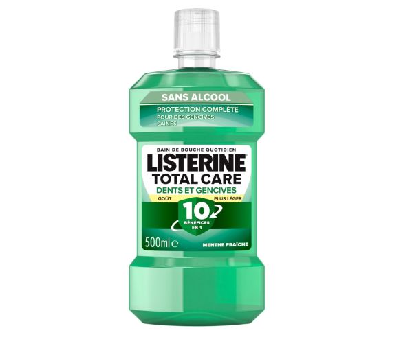 Bain de bouche protection dents et gencives goût plus léger Listerine - flacon de 500ml - image 1