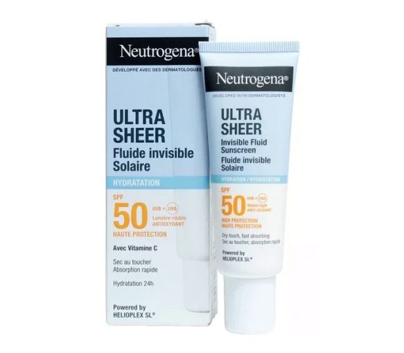 Ultra Sheer Fluide invisible solaire Hydratation SPF50 Neutrogena - tube de 50ml