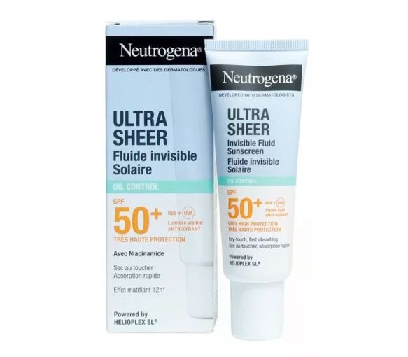 Ultra Sheer Fluide invisible solaire Oil Control SPF50+ Neutrogena - tube de 50ml