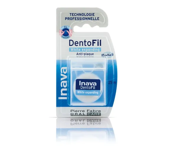 DentoFil fil dentaire white expanding anti-plaque menthe Inava - fil de 25m