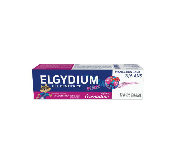 Gel dentifrice protection carries 3/6 ans elgydium kids arôme grenadine Pierre Fabre - tube de 50 ml