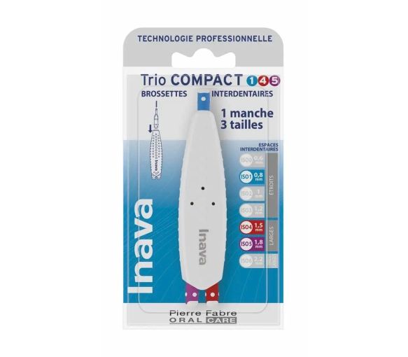 Brossettes interdentaires Trio Compact ISO 1/4/5 Inava - 1 manche et 3 brossettes