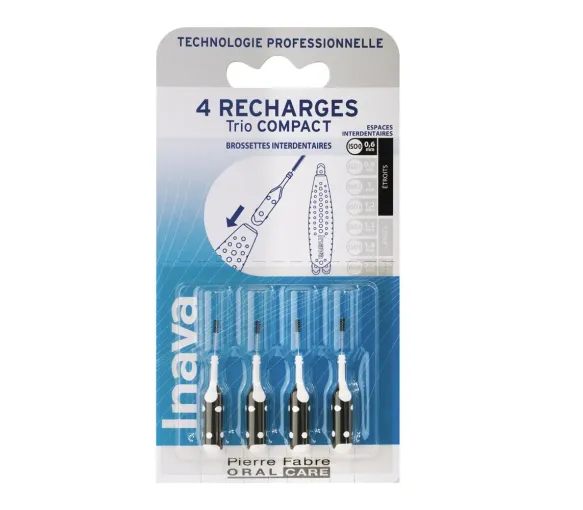Trio Compact recharges brossettes interdentaires 0.6mm Inava - lot de 4 recharges - image 1