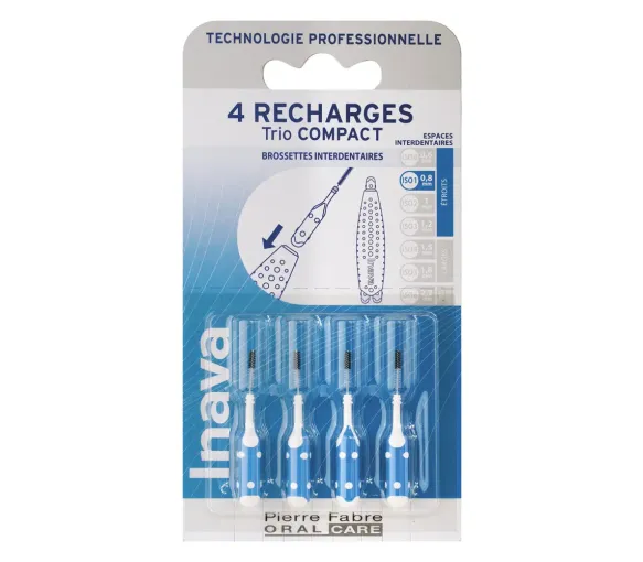 Brossettes interdentaires 0.8mm Trio Compact Inava - 4 recharges